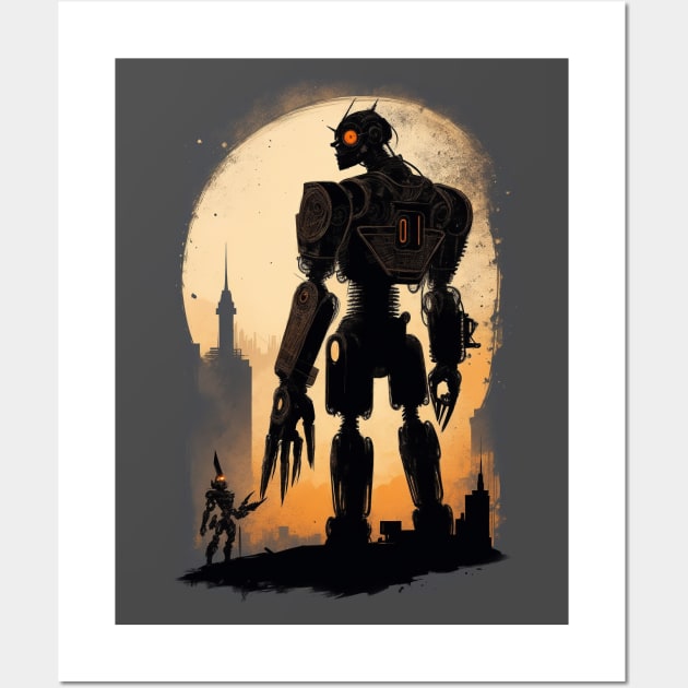 Rusty mysterious enigmatic ancient robot art Wall Art by deepofficial